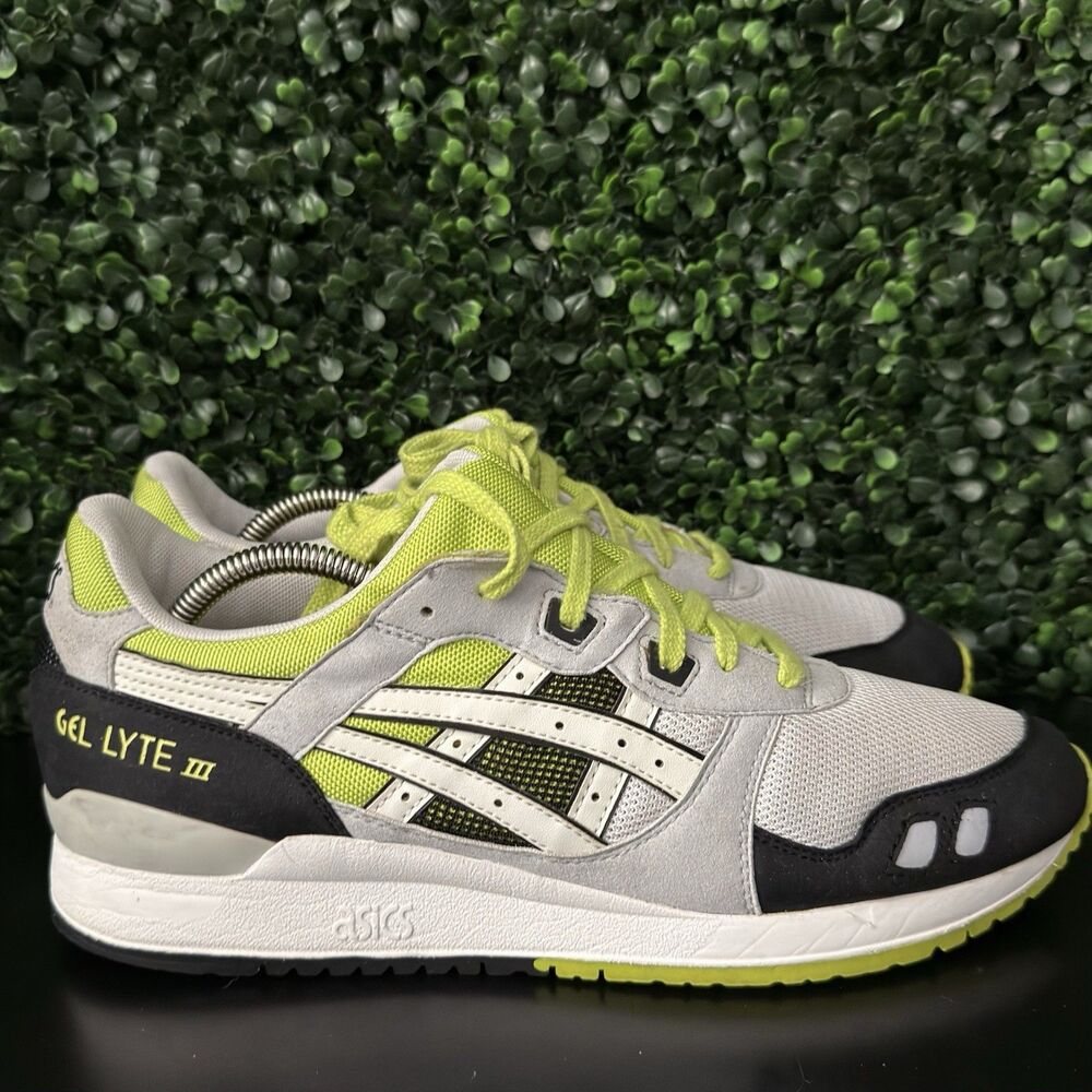 ASICS Gel Lyte III White Black Lime H307N-0101 Men's Size 11.5 Sneakers